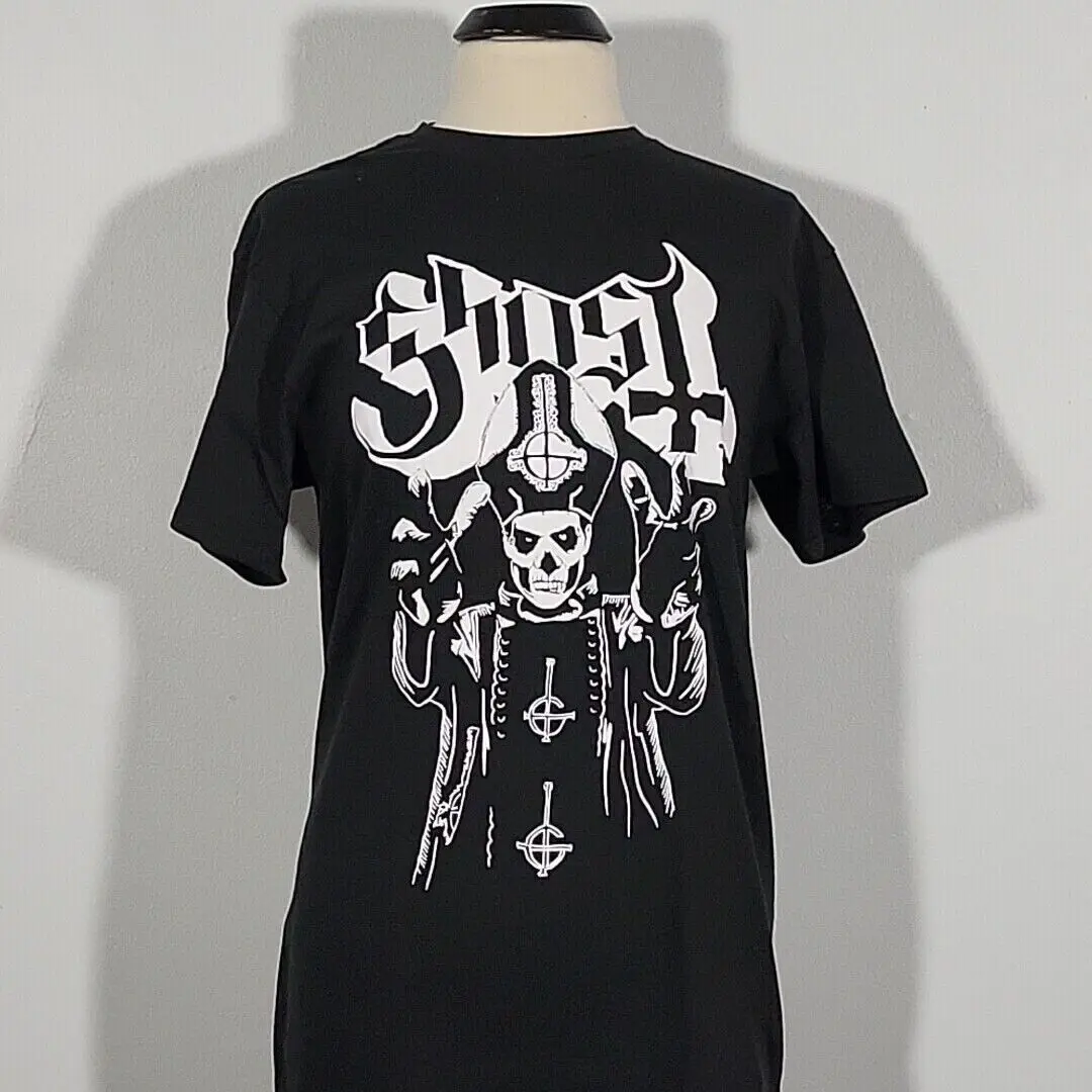 Мужская футболка с длинным или коротким рукавом и логотипом группы GHOST Papa wanger XL