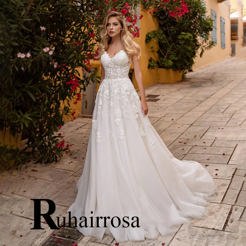Ruhair Exquisite Wedding Dresses Sweetheart Appliques Lace Up Bow Bridal Gown Dropping Shipping Vestidos De Novia Brautmode
Ruhair Exquisite Wedding Dresses Sweetheart Appliques Lace Up Bow Bridal Gown Dropping Shipping Vestidos De Novia Brautmode