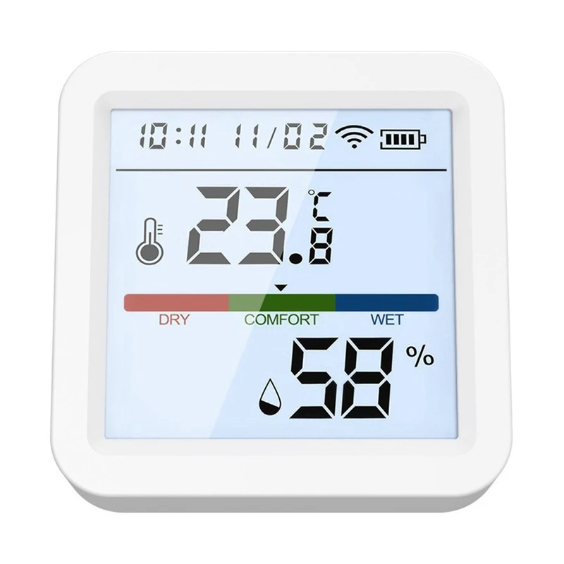 Temperature Sensor Backlighting Screen App Control Temperature Alarm Sensor With Clock Function For Home
Temperature Sensor Backlighting Screen App Control Temperature Alarm Sensor With Clock Function For Home