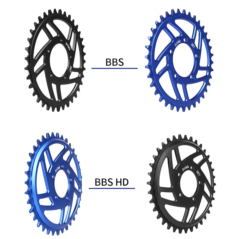 BAFANG BBS BBSHD 36T Black Blue Chainring Sprocket Tooth Chain For MTB Bicycle Small Light Angular Design Smooth Anodized Finish
BAFANG BBS BBSHD 36T Black Blue Chainring Sprocket Tooth Chain For MTB Bicycle Small Light Angular Design Smooth Anodized Finish