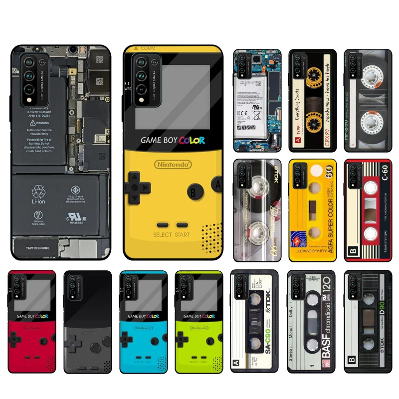 

Cassette Tape Battery Game Boy Phone Case for Huawei Honor 50 10X Lite 20 7A 7C 8X 9X Pro 9A 8A 8S 9S 10i 20S 20lite 7X 10 lite