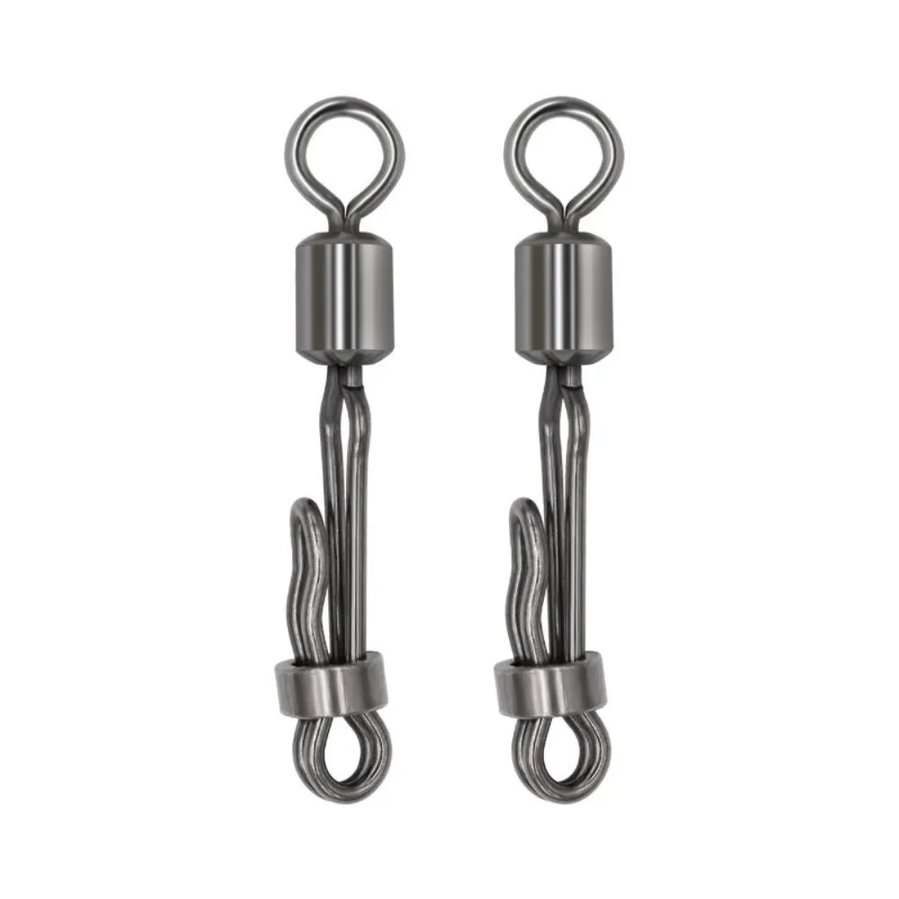 

Accessories Hanging Bait With Lock Snap Change Connector 8-Shape Connect Ring Rolling Swivel With Lock Fishing Rolling Swivel