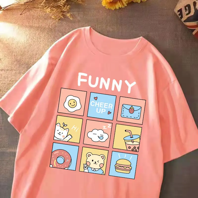 2022 Summer 100% Cotton Women Short Sleeve Oversized T-Shirts Harajuku Tees Anime Kawaii FUNNY Print Loose T Shirt Female Tops
2022 Summer 100% Cotton Women Short Sleeve Oversized T-Shirts Harajuku Tees Anime Kawaii FUNNY Print Loose T Shirt Female Tops