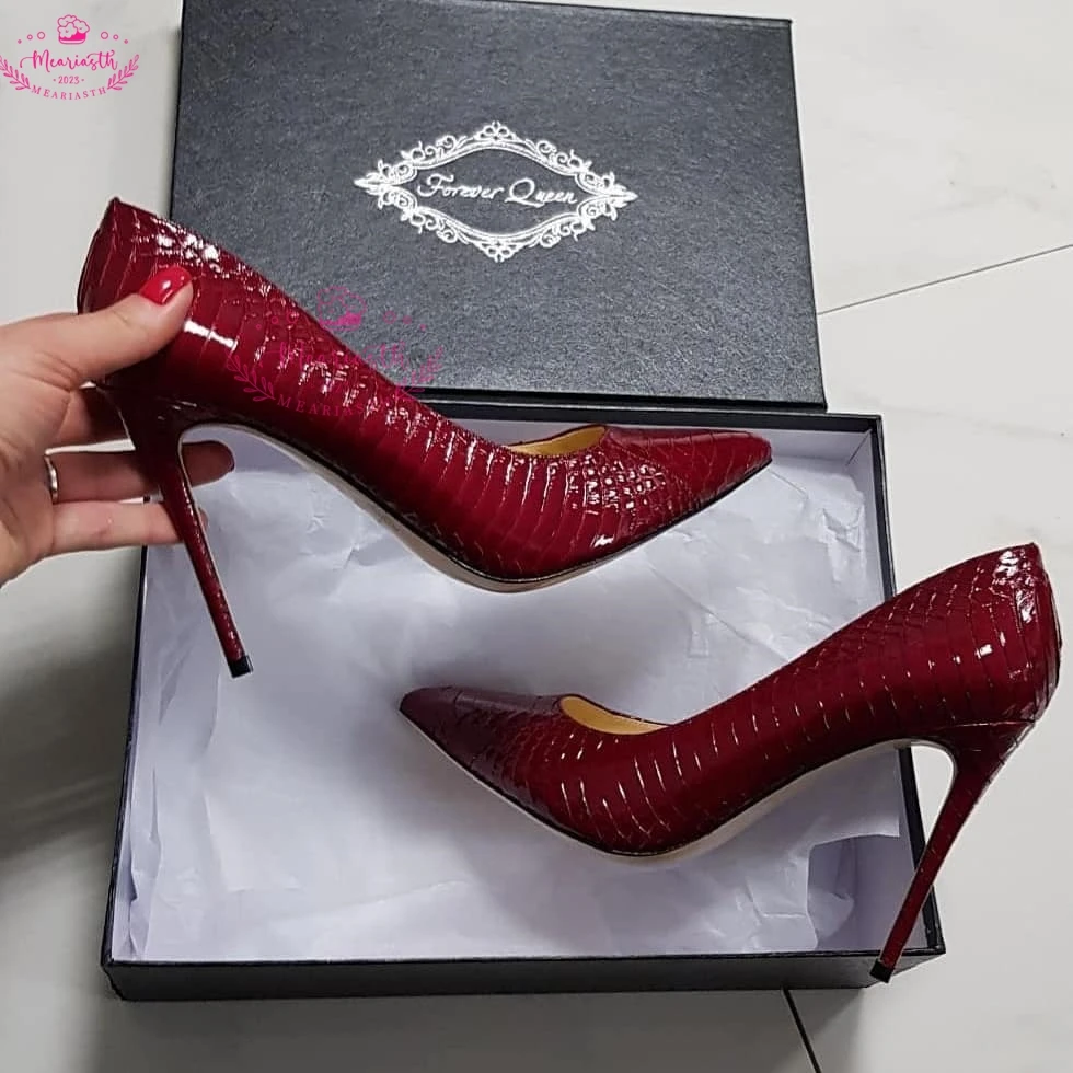 Sexy Python Stiletto Heel Pumps Red Blue Purple Black Snakeskin Leather Pointed Toe High Heel Shoes 12CM Wedding Dress Shoes
Sexy Python Stiletto Heel Pumps Red Blue Purple Black Snakeskin Leather Pointed Toe High Heel Shoes 12CM Wedding Dress Shoes