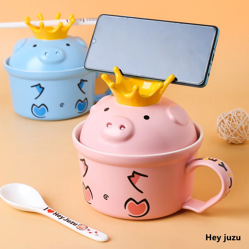 Hi Pig household creative non-stick ceramic instant noodle bowl cute Japanese casserole crown pig instant noodle bowl
Hi Pig household creative non-stick ceramic instant noodle bowl cute Japanese casserole crown pig instant noodle bowl