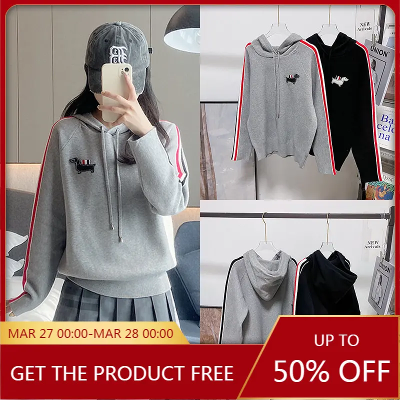 High Quality Korean Style Spring 2023 New Tb Arm Double Shoulder Colorful Ribbon Chest Dog Badge Hooded Long Sleeve T-Shirt Top
High Quality Korean Style Spring 2023 New Tb Arm Double Shoulder Colorful Ribbon Chest Dog Badge Hooded Long Sleeve T-Shirt Top
