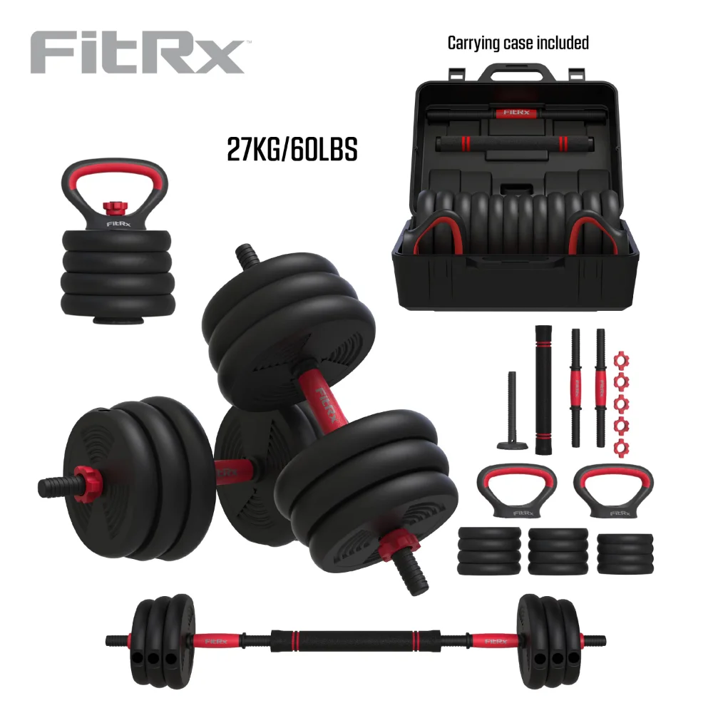 SmartBell Gym, 60lb 4-in-1 Portable Interchangeable Dumbbell, Barbell, and Kettlebell Set with Adjustable Weights Dumbbell Set
SmartBell Gym, 60lb 4-in-1 Portable Interchangeable Dumbbell, Barbell, and Kettlebell Set with Adjustable Weights Dumbbell Set