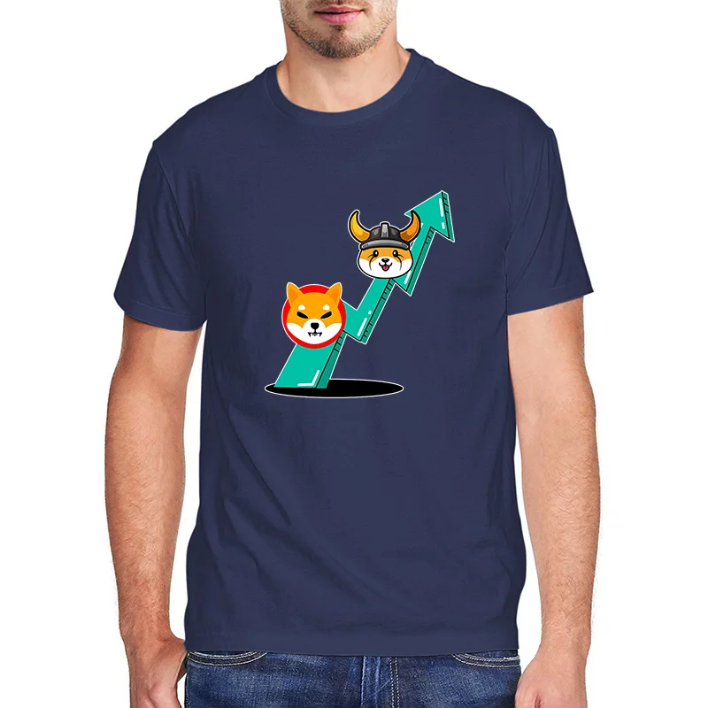 

Funny Shiba graphic tee tops 100% Cotton Shiba To The Moon Chart Short sleeve tee Vintage Men's T Shirt Casual Unisex T-Shirt