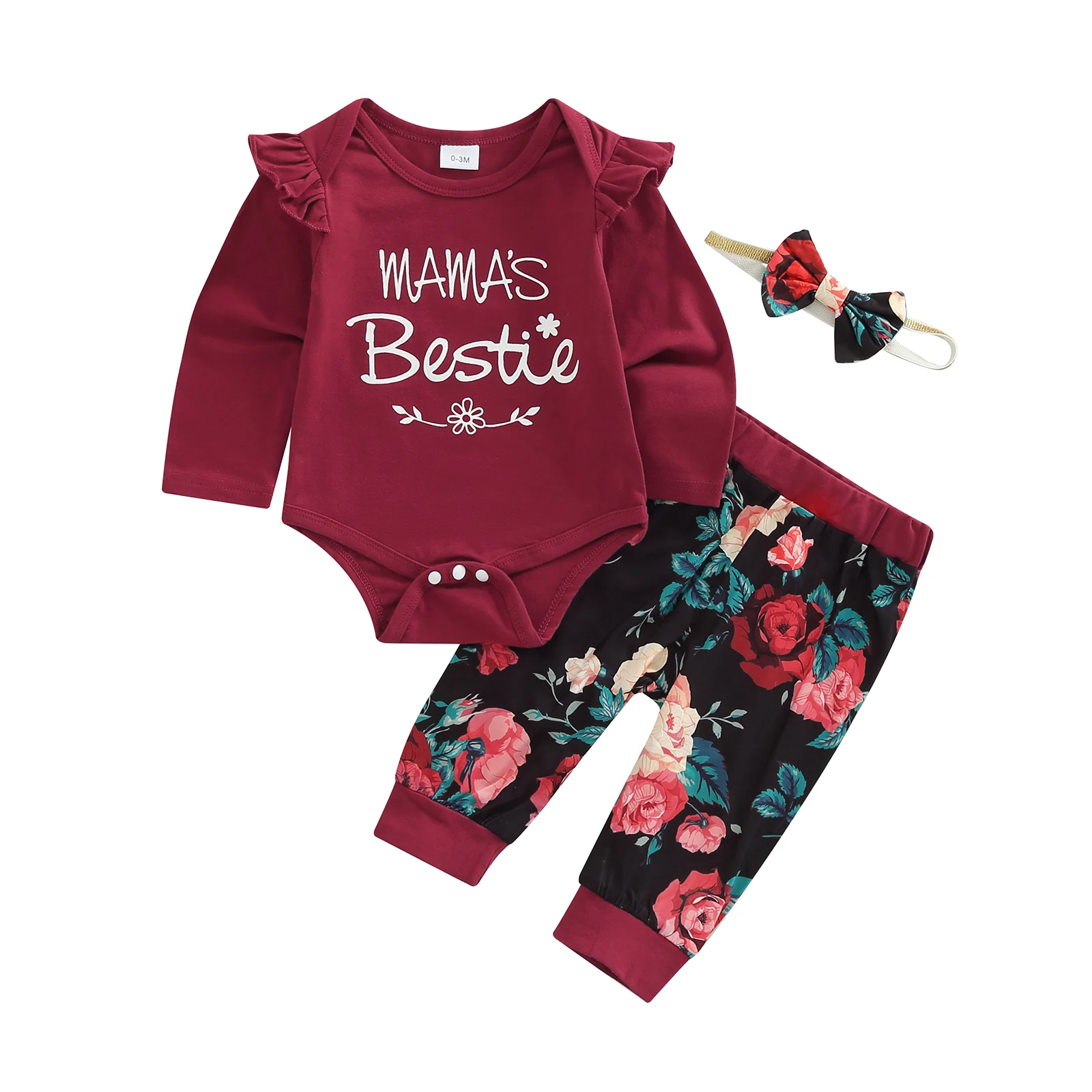 Infant Baby Girl Autumn Jumpsuit Set Long Sleeve Letter Print Romper Flower Print Trousers Headband 0-18M
Infant Baby Girl Autumn Jumpsuit Set Long Sleeve Letter Print Romper Flower Print Trousers Headband 0-18M