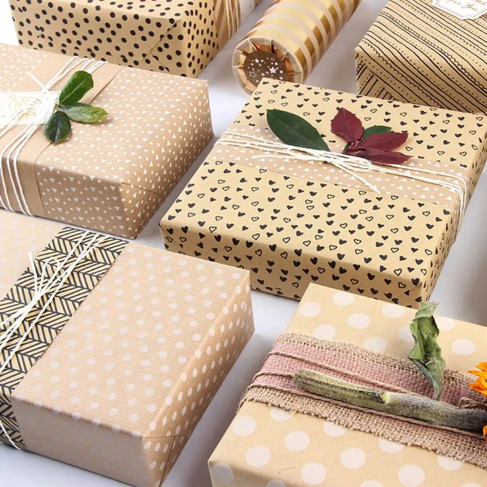 DIY Decor Wrapping Paper Anti-deform Adorable Design Heart Print Kraft Wrapping Paper Sheet for Anniversary
DIY Decor Wrapping Paper Anti-deform Adorable Design Heart Print Kraft Wrapping Paper Sheet for Anniversary