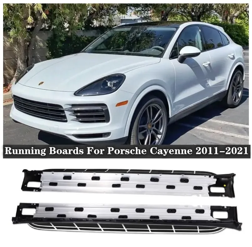 

For Porsche Cayenne 2011-2022 High Quality Aluminum Alloy Running Boards Side Step Bar Pedals