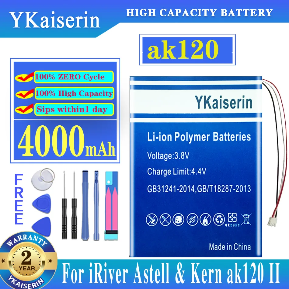 YKaiserin 4000mAh Battery for IRiver Astell & Kern Ak120 II 2 Gen Player Batteries + Track Code
YKaiserin 4000mAh Battery for IRiver Astell & Kern Ak120 II 2 Gen Player Batteries + Track Code