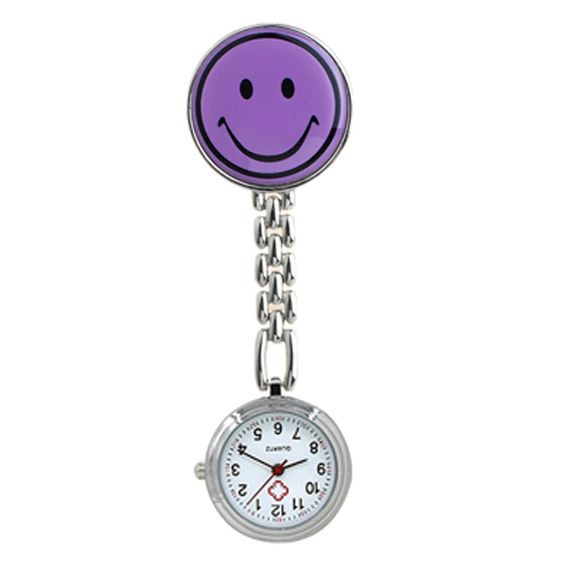 1pc Lovely Cartoon Nurse Watch Cute Smiling Clip-on Fob Brooch Pendant Hanging Quartz Pocket Adjustable For Men Women - купить по