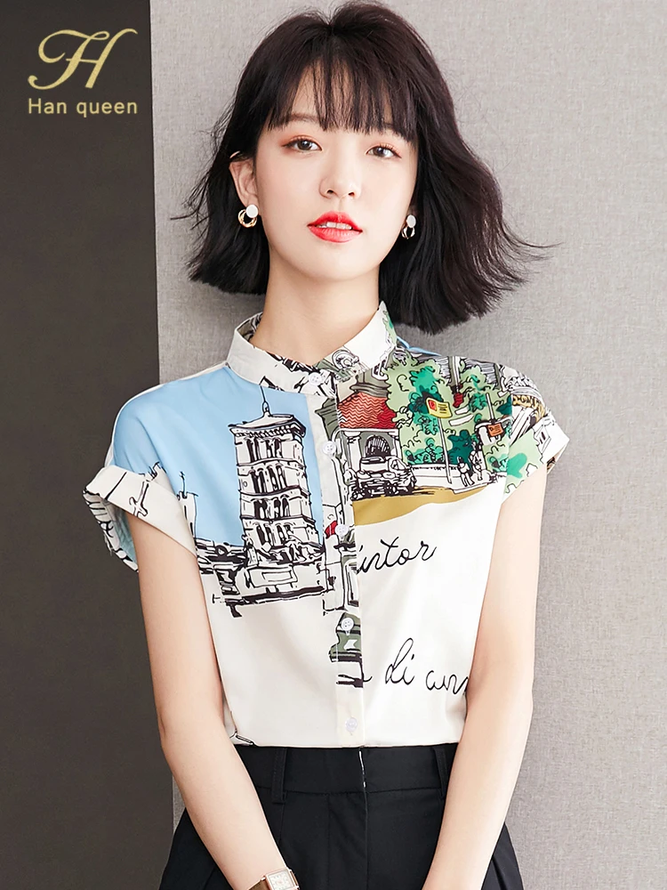 H Han Queen Summer Chiffon Blouse Elegant Print Blouses Women 2022 New Korean Casual Blusas Vintage Shirts Simple Office Tops
H Han Queen Summer Chiffon Blouse Elegant Print Blouses Women 2022 New Korean Casual Blusas Vintage Shirts Simple Office Tops