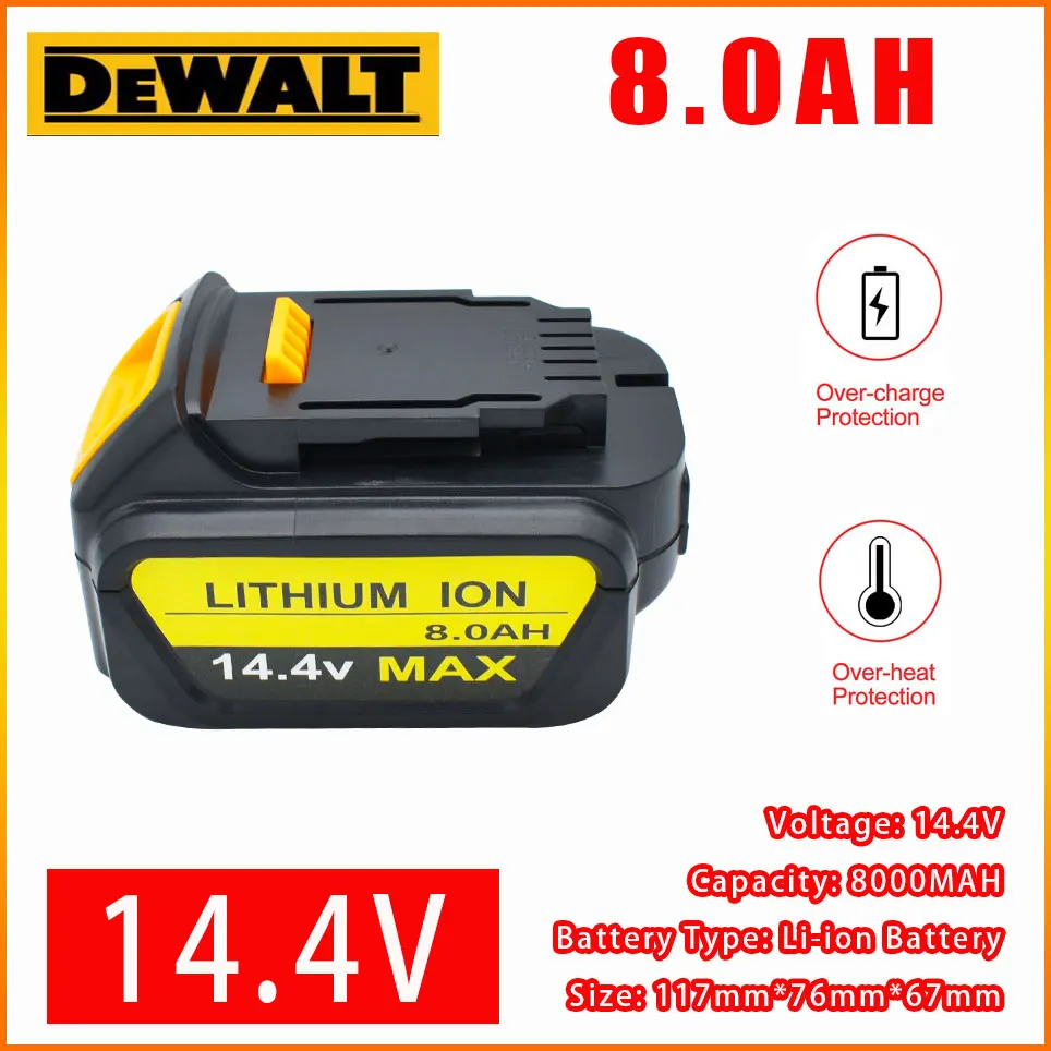 Dewalt 14.4V 8.0AH for Dewalt battery power tools DCB140 DCB141 DCB142 DCD735L2 DCF835C2 DCF835L2 DCL030 XR lithium-ion battery
Dewalt 14.4V 8.0AH for Dewalt battery power tools DCB140 DCB141 DCB142 DCD735L2 DCF835C2 DCF835L2 DCL030 XR lithium-ion battery