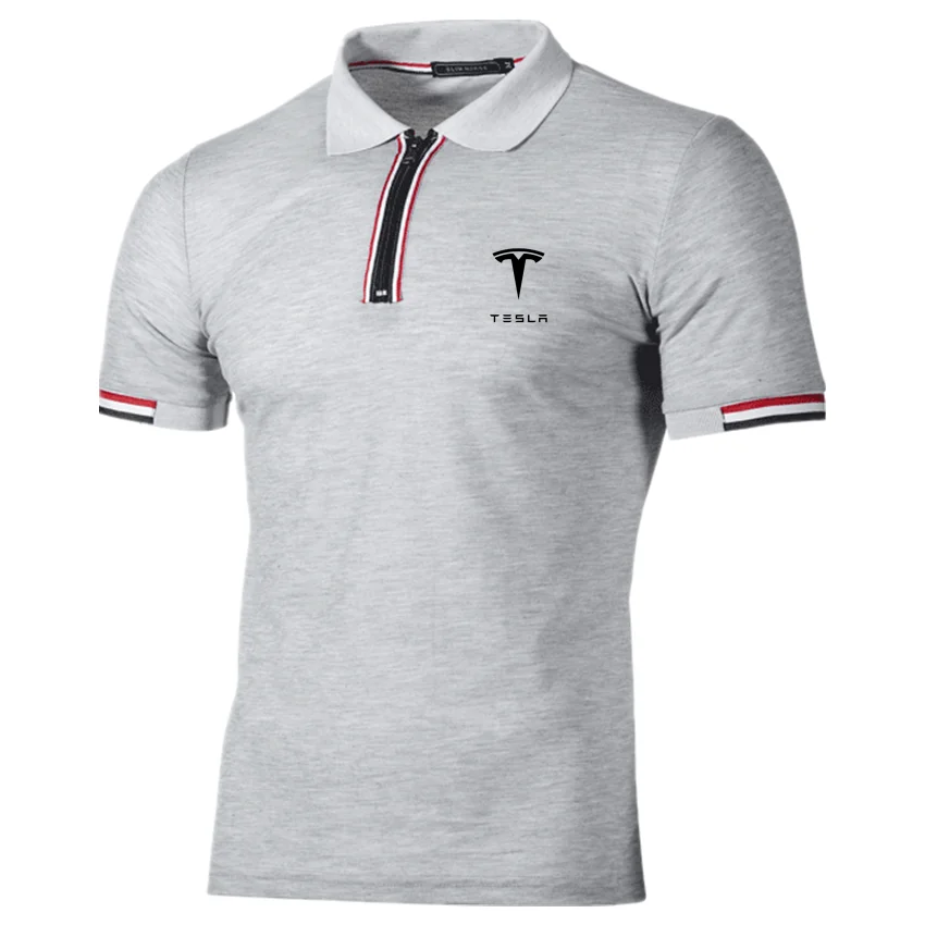 Tesla Car 2022 Summer New Fashion High Quality Handsome Men's New Simple Striped Men Zipper Stitching Short-Sleeved T-shirt Tops
Tesla Car 2022 Summer New Fashion High Quality Handsome Men's New Simple Striped Men Zipper Stitching Short-Sleeved T-shirt Tops