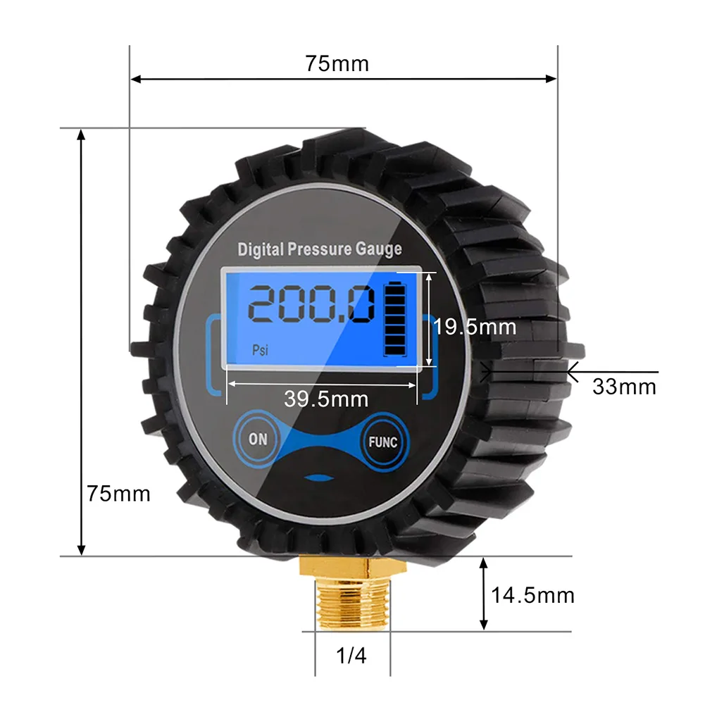 Tester Tire Pressure Gauge Cycling LED Light Tire Pressure -10 To 50°C 13MM 200PSI Black DC3.1V High Precision
Tester Tire Pressure Gauge Cycling LED Light Tire Pressure -10 To 50°C 13MM 200PSI Black DC3.1V High Precision
