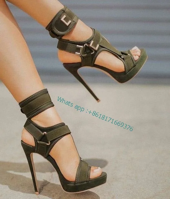 Women Platform Sandals Open Toe Cut Out High Heels Shoes Lady Hook-and-Loop Ankle Strap Sexy Stiletto Buckle Decor Sandals 2022
Women Platform Sandals Open Toe Cut Out High Heels Shoes Lady Hook-and-Loop Ankle Strap Sexy Stiletto Buckle Decor Sandals 2022