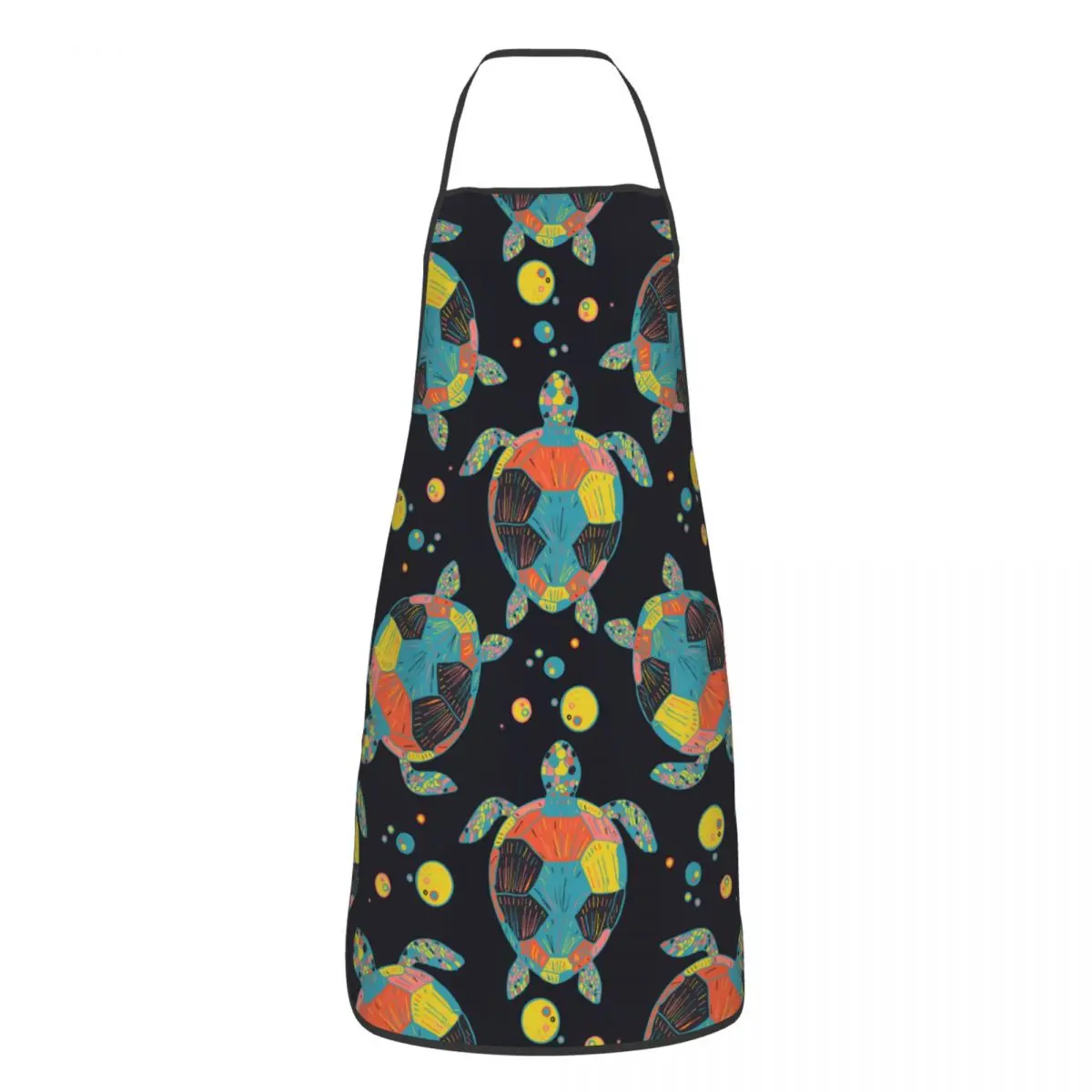 

Sea Turtles And Tropical Fish Apron Cuisine Cooking Baking Painting Bib Kitchen Waterproof Pinafore for Men Women