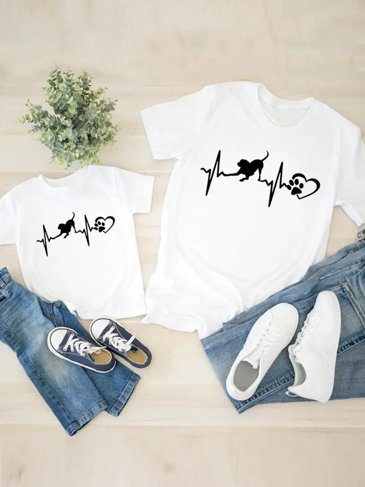 Women Kid Child Summer Dog Heartbeat Love Mom Mama Girl Mother T Tee T-shirt Clothes O-neck Clothing Family Matching Outfits
Women Kid Child Summer Dog Heartbeat Love Mom Mama Girl Mother T Tee T-shirt Clothes O-neck Clothing Family Matching Outfits