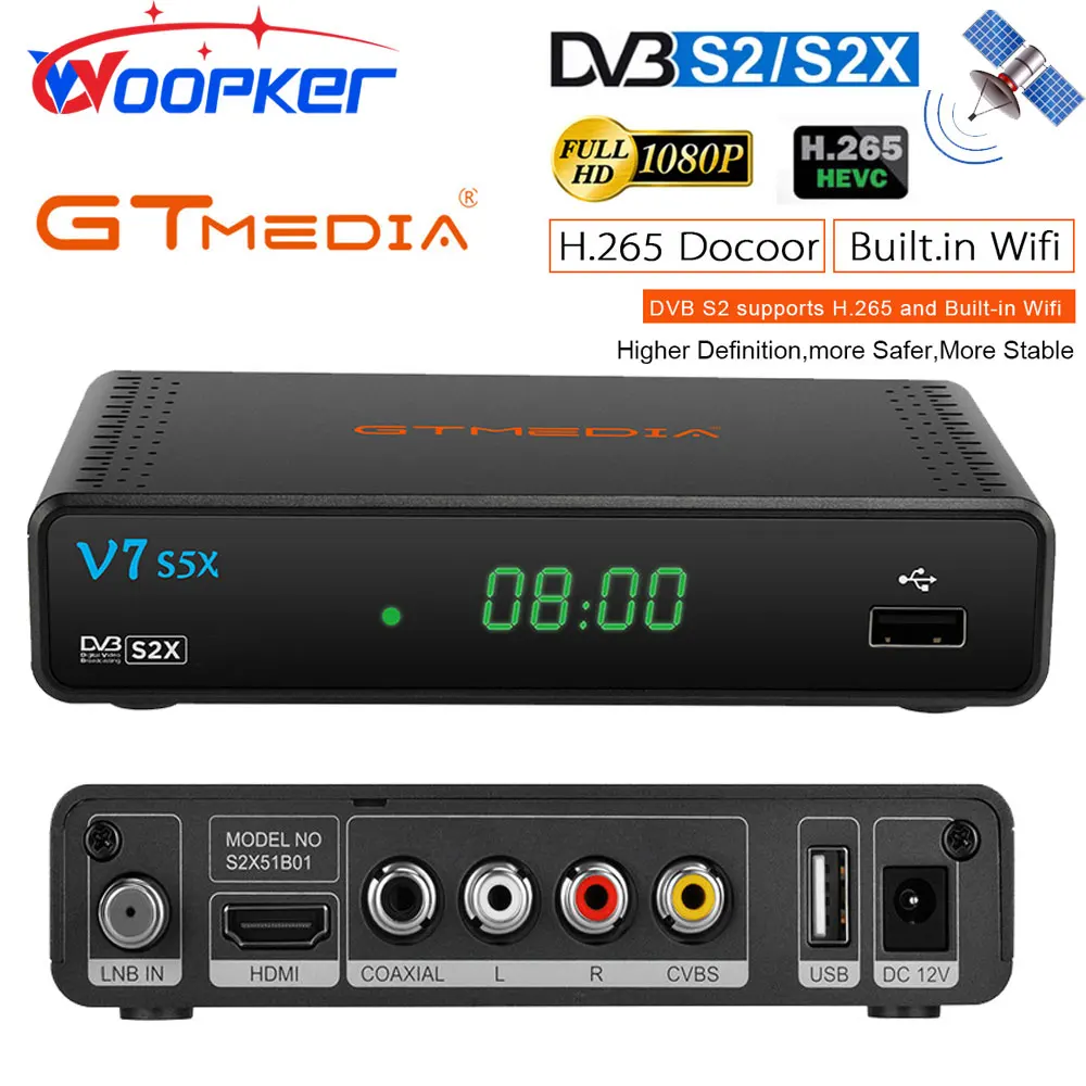 GTMEDIA Satellite TV Receiver DVB-S/S2/S2X H .265(8bit) Mgcamd CS IKS Biss Key With USB Wifi Dongle PK V7 S5X Scart Port AV Port
GTMEDIA Satellite TV Receiver DVB-S/S2/S2X H .265(8bit) Mgcamd CS IKS Biss Key With USB Wifi Dongle PK V7 S5X Scart Port AV Port