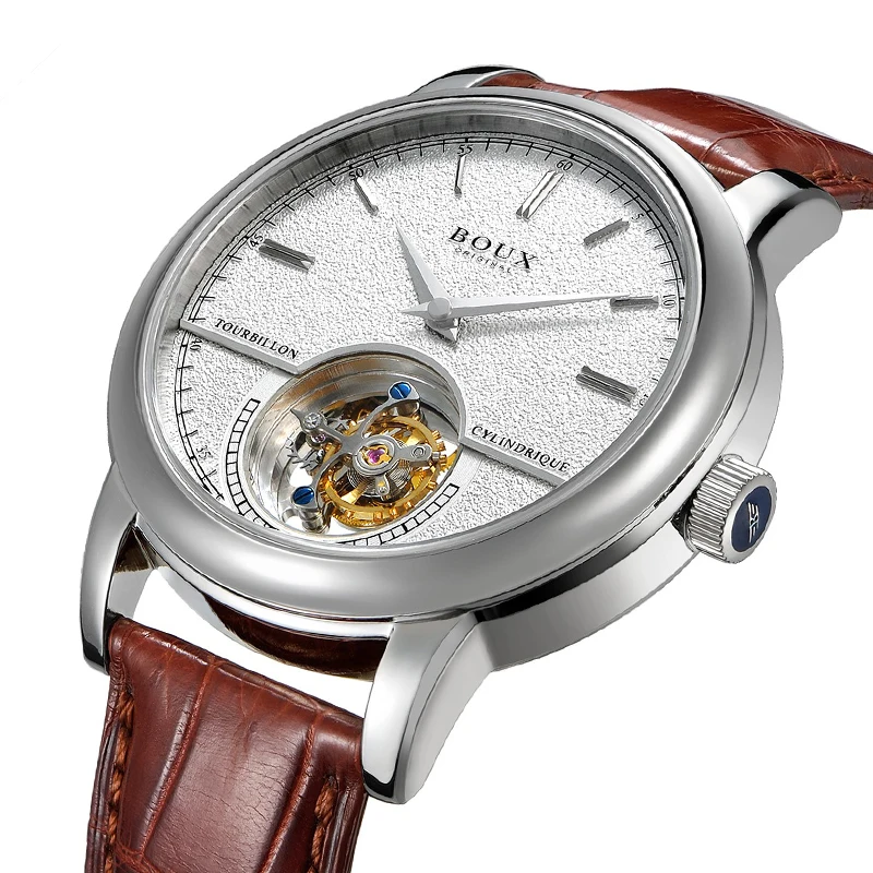 BOUX AutomaticTourbillon Men Mechanical Watch 1963 Seagull ST8002 Auto-Movement Male Torbillon Wristwatches Clock Genuine Leathe
BOUX AutomaticTourbillon Men Mechanical Watch 1963 Seagull ST8002 Auto-Movement Male Torbillon Wristwatches Clock Genuine Leathe