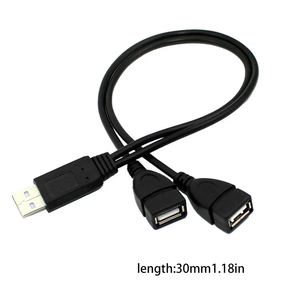 

2022 USB 2,0 A 1 штекер на 2 двойных USB разъема для передачи данных адаптер питания Y разветвитель кабеля изысканный дизайн долговечный Быстрая доставка