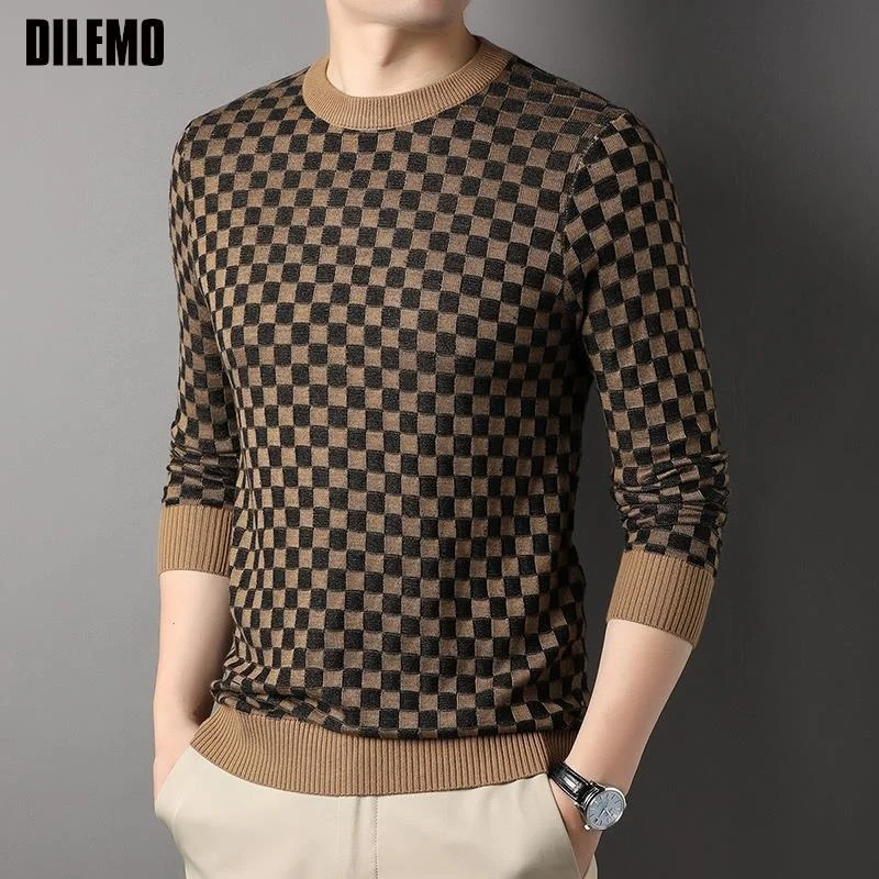 Top rade New Fasion Brand Knit Luxury Pullover Crew Neck Trendy Mens Desiner Jumper Plaid Sweater Casual Men Clotin
Top rade New Fasion Brand Knit Luxury Pullover Crew Neck Trendy Mens Desiner Jumper Plaid Sweater Casual Men Clotin