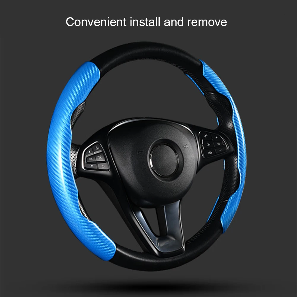 Universal Non Slip Steering Wheel Cover 38cm 2 Halves Car Steering Wheel Cover Anti-skid Carbon Black Fiber Interior Accessories
Universal Non Slip Steering Wheel Cover 38cm 2 Halves Car Steering Wheel Cover Anti-skid Carbon Black Fiber Interior Accessories