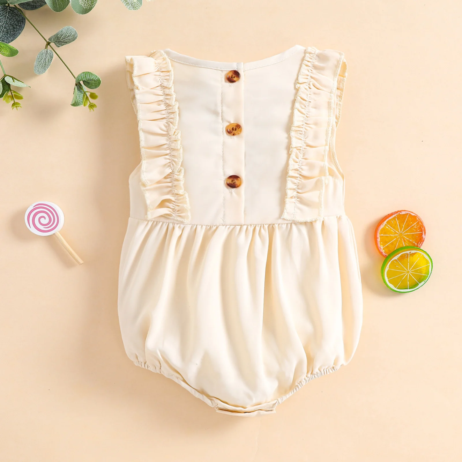 Baby Girls Romper Solid Color Ruffle Sleeve O Neck Casual Playsuit Summer Jumpsuits Sleeveless Fashion Clothes
Baby Girls Romper Solid Color Ruffle Sleeve O Neck Casual Playsuit Summer Jumpsuits Sleeveless Fashion Clothes