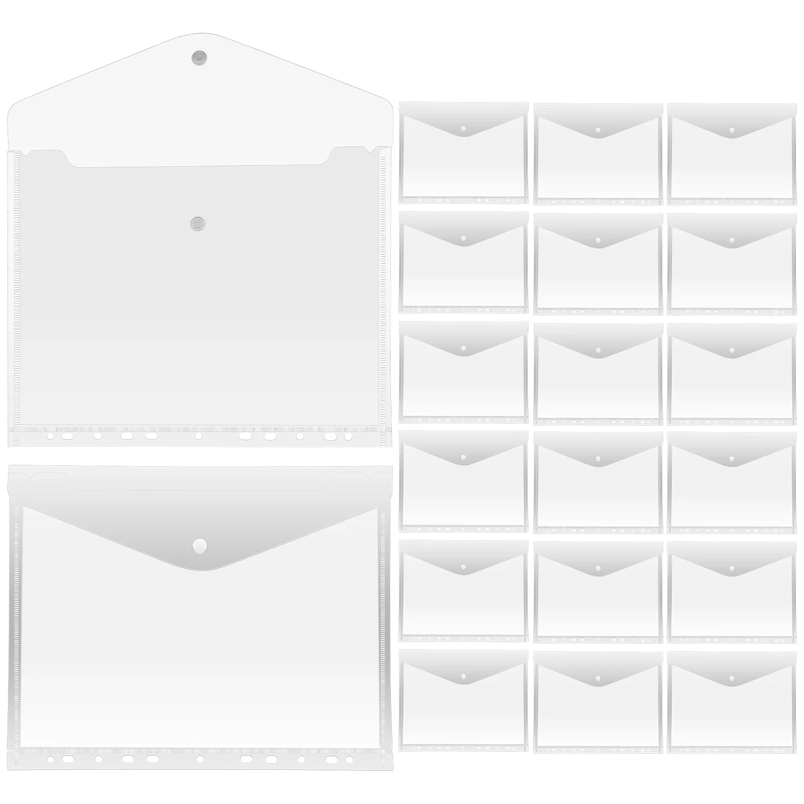 20 Pcs A4 Transparent Binder Organizer School Clear Pockets Folders Insert Holes Tabs Office Expandable File Envelope Bags
20 Pcs A4 Transparent Binder Organizer School Clear Pockets Folders Insert Holes Tabs Office Expandable File Envelope Bags