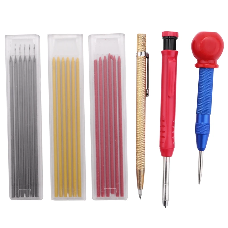 1 Pieces Carpenter Pencils Set With 18 Pieces Refills, Marker Marking Tool For Carpenter Scriber Woodworking Architect
1 Pieces Carpenter Pencils Set With 18 Pieces Refills, Marker Marking Tool For Carpenter Scriber Woodworking Architect