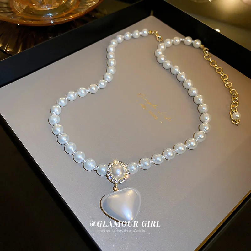 Minar French White Color Love Heart Pendant Necklace for Women Simulated Pearl Beads Chain Rhinestone Chokers Necklaces Gift
Minar French White Color Love Heart Pendant Necklace for Women Simulated Pearl Beads Chain Rhinestone Chokers Necklaces Gift