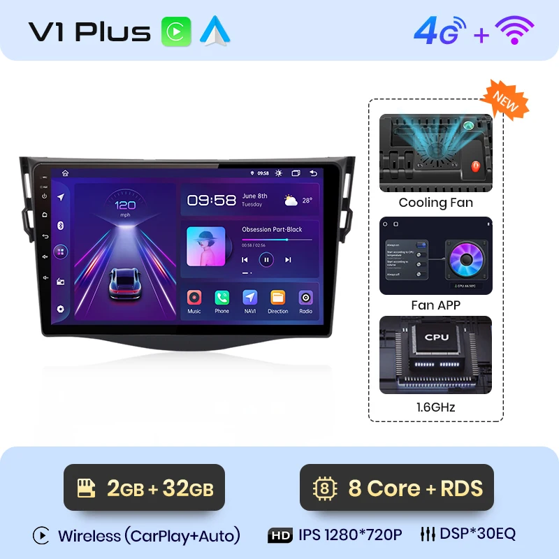 Автомобильный радиоприемник Junsun 2 Din Android 12 для Toyota RAV4 2007 2008-2011 мультимедийный видеоплеер стерео 4G беспроводной Carplay автомобильный DVD GPS
Автомобильный радиоприемник Junsun 2 Din Android 12 для Toyota RAV4 2007 2008-2011 мультимедийный видеоплеер стерео 4G беспроводной Carplay автомобильный DVD GPS