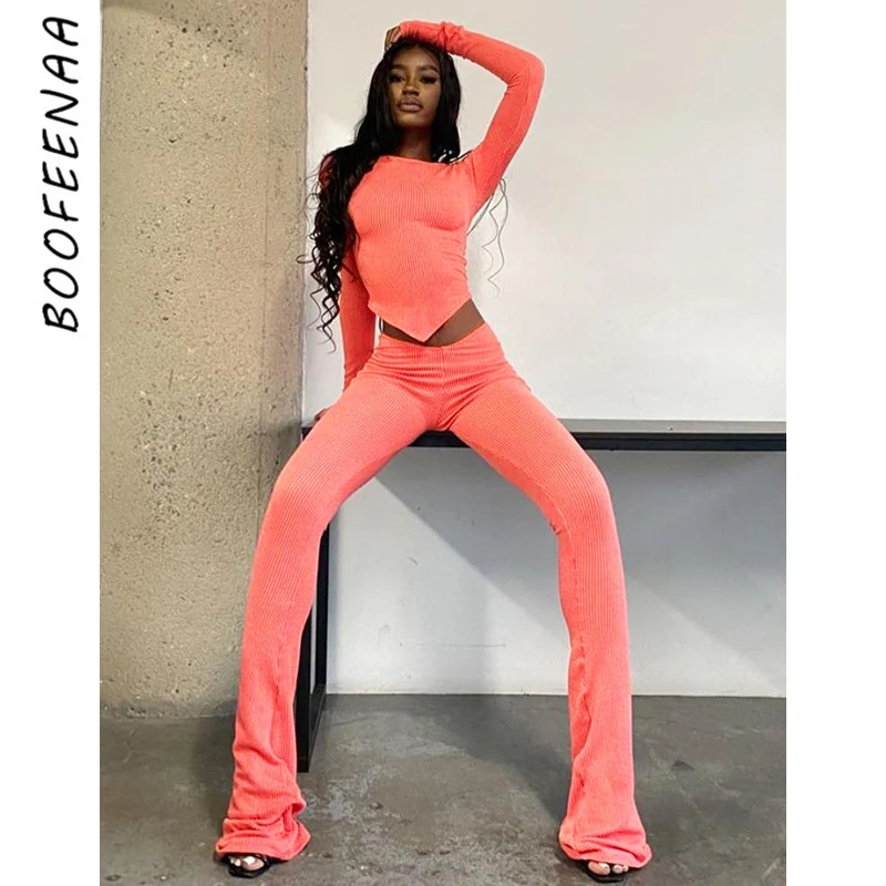 BOOFEENAA 2 Piece Sets Womens Outfits Irregular Slim Fit Long Sleeve Crop Top High Waist Flare Pants Fashion Clothing C87-EF53
BOOFEENAA 2 Piece Sets Womens Outfits Irregular Slim Fit Long Sleeve Crop Top High Waist Flare Pants Fashion Clothing C87-EF53