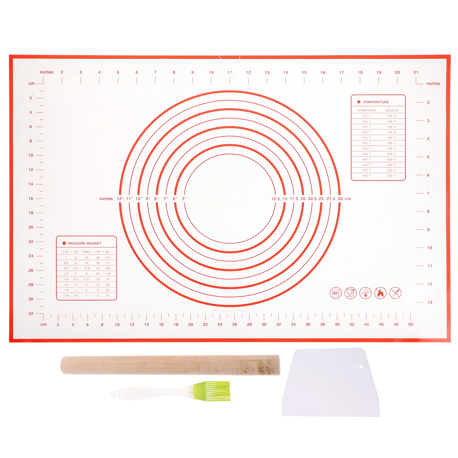 Mat Rolling Dough Pastry Silicone Baking Roller Pin Bread Fondant Wooden Pie Kneading Non Measurementspizzabrushroll Cut Crust
Mat Rolling Dough Pastry Silicone Baking Roller Pin Bread Fondant Wooden Pie Kneading Non Measurementspizzabrushroll Cut Crust