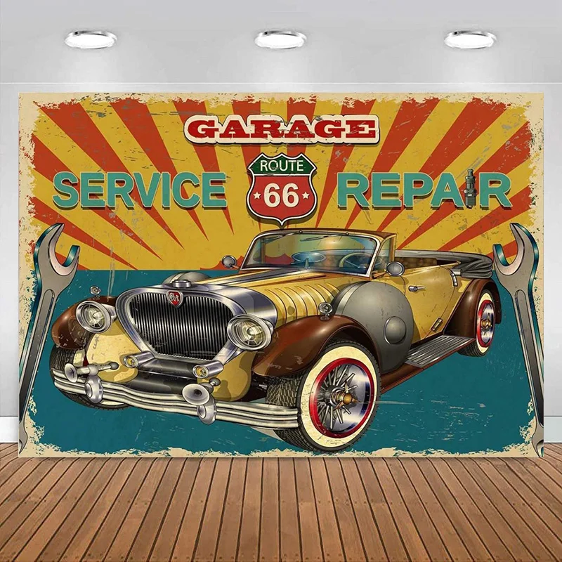 Vintage Car Photography Backdrop Route 66 Garage Tool Wrench Car Repair Logo Background Birthday Party Banner Bedroom Decoration
Vintage Car Photography Backdrop Route 66 Garage Tool Wrench Car Repair Logo Background Birthday Party Banner Bedroom Decoration