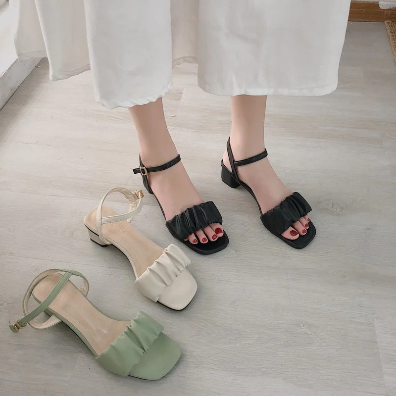 New Open-toed Casual Sandals 2022 Spring Summer Women's Thick Heel Elegant Middle Heel One-word Buckle Women's Comfortable Shoe
New Open-toed Casual Sandals 2022 Spring Summer Women's Thick Heel Elegant Middle Heel One-word Buckle Women's Comfortable Shoe