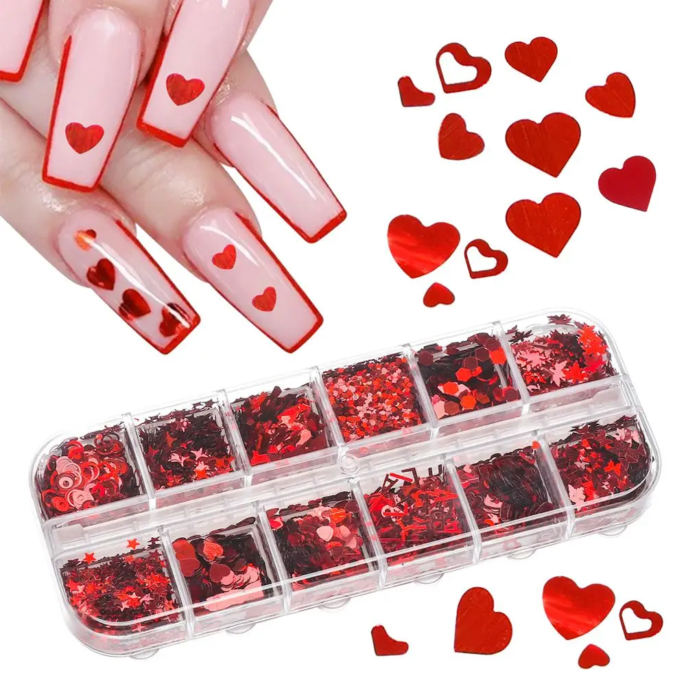 12 ячеек, смешанные блестящие красные блестящие хлопья в форме сердца, лазерные буквы, звезды, дизайнерские аксессуары для дизайна ногтей
12 ячеек, смешанные блестящие красные блестящие хлопья в форме сердца, лазерные буквы, звезды, дизайнерские аксессуары для дизайна ногтей