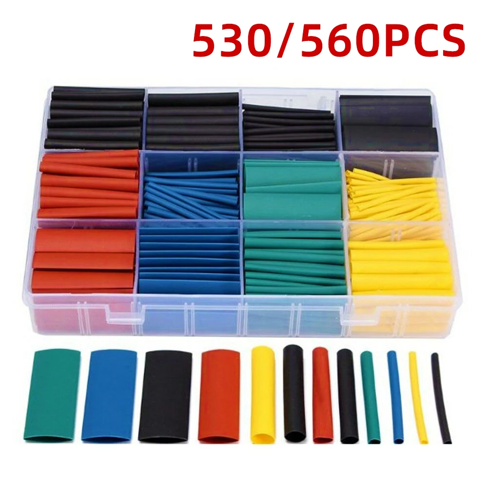 530pcs Cable Heat Shrink Tube Cable Protector Shrink Wrap Assortment Electronic Polyolefin Wire Cable Sleeve Kit
530pcs Cable Heat Shrink Tube Cable Protector Shrink Wrap Assortment Electronic Polyolefin Wire Cable Sleeve Kit