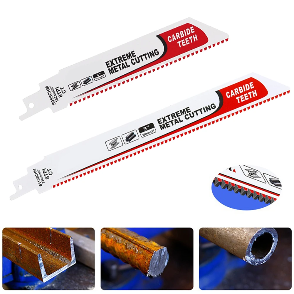 For Hard Metal Cutting Reciprocating Saw Blade 6-9Inch S955CHM & S1155CHM Carbide Hard Metal Fast Demolition 8TPI Saw Blades
For Hard Metal Cutting Reciprocating Saw Blade 6-9Inch S955CHM & S1155CHM Carbide Hard Metal Fast Demolition 8TPI Saw Blades