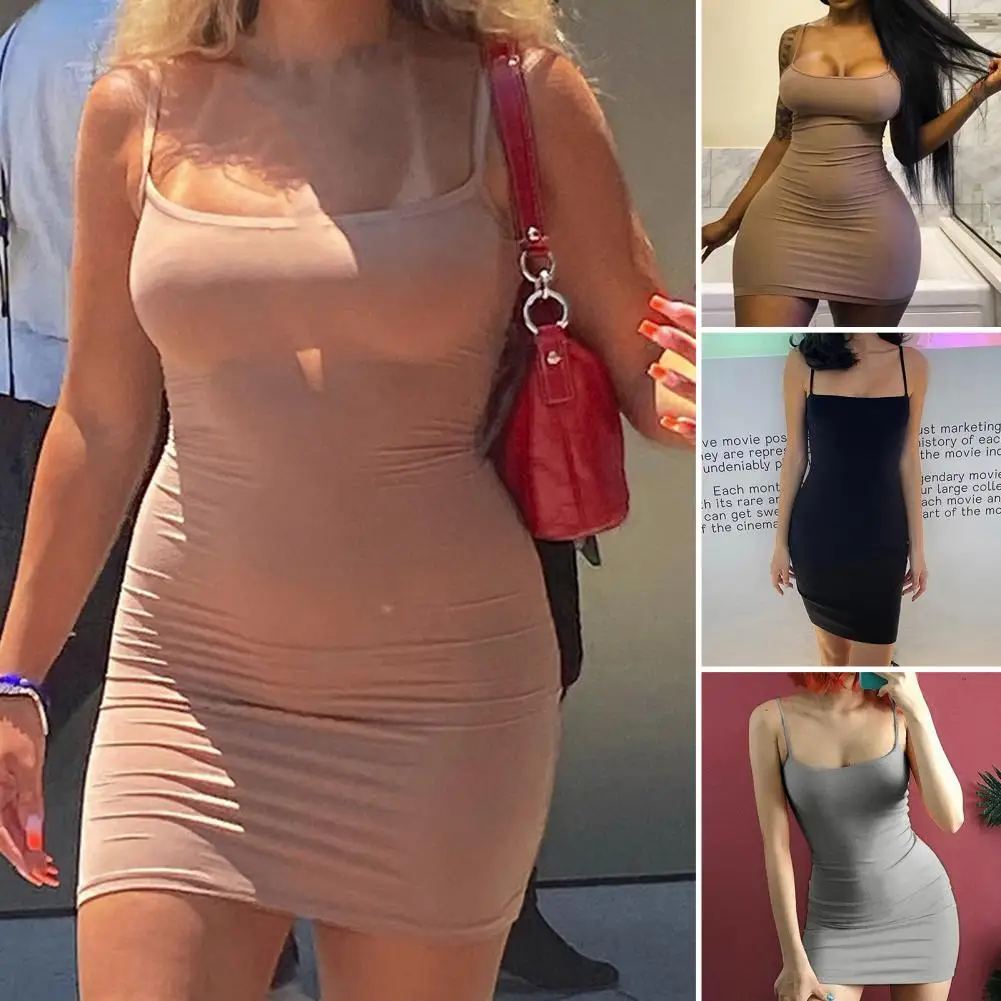 Hip Wrap Charming Spaghetti Straps Skinny Mini Dress Comfortable Bodycon Dress Solid Color Club Wear
Hip Wrap Charming Spaghetti Straps Skinny Mini Dress Comfortable Bodycon Dress Solid Color Club Wear