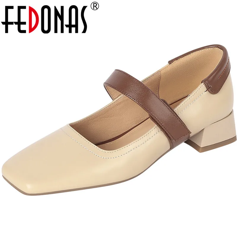 FEDONAS Spring Autumn Women Pumps Office Ladies Party Mixed Colors Genuine Leather Square Toe Thick Heels Mary Janes Shoes Woman
FEDONAS Spring Autumn Women Pumps Office Ladies Party Mixed Colors Genuine Leather Square Toe Thick Heels Mary Janes Shoes Woman
