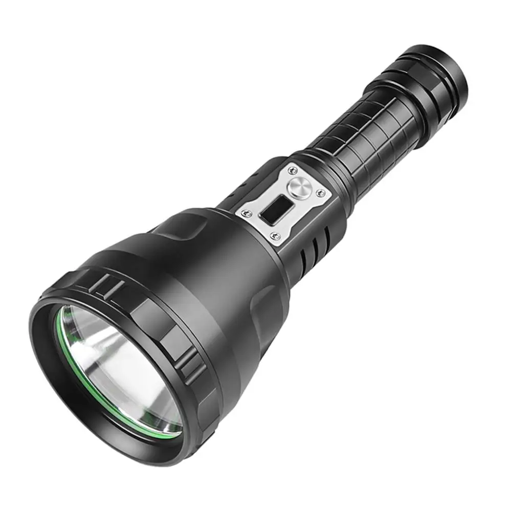 

Xhp90 Outdoor Led Flashlight 1800 Lumens 5 Levels Type-c Usb Charging Fixed Focus Torch With Led Power Indicators