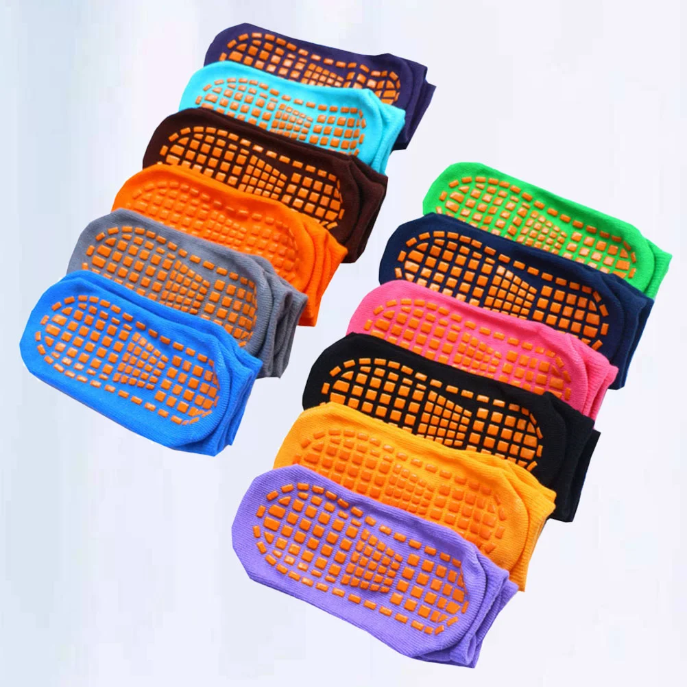 12 Pair of Non-slip Floor Socks Cotton Yoga Amusement Park Socks Soles Dispensing Sports Socks for Adults
12 Pair of Non-slip Floor Socks Cotton Yoga Amusement Park Socks Soles Dispensing Sports Socks for Adults