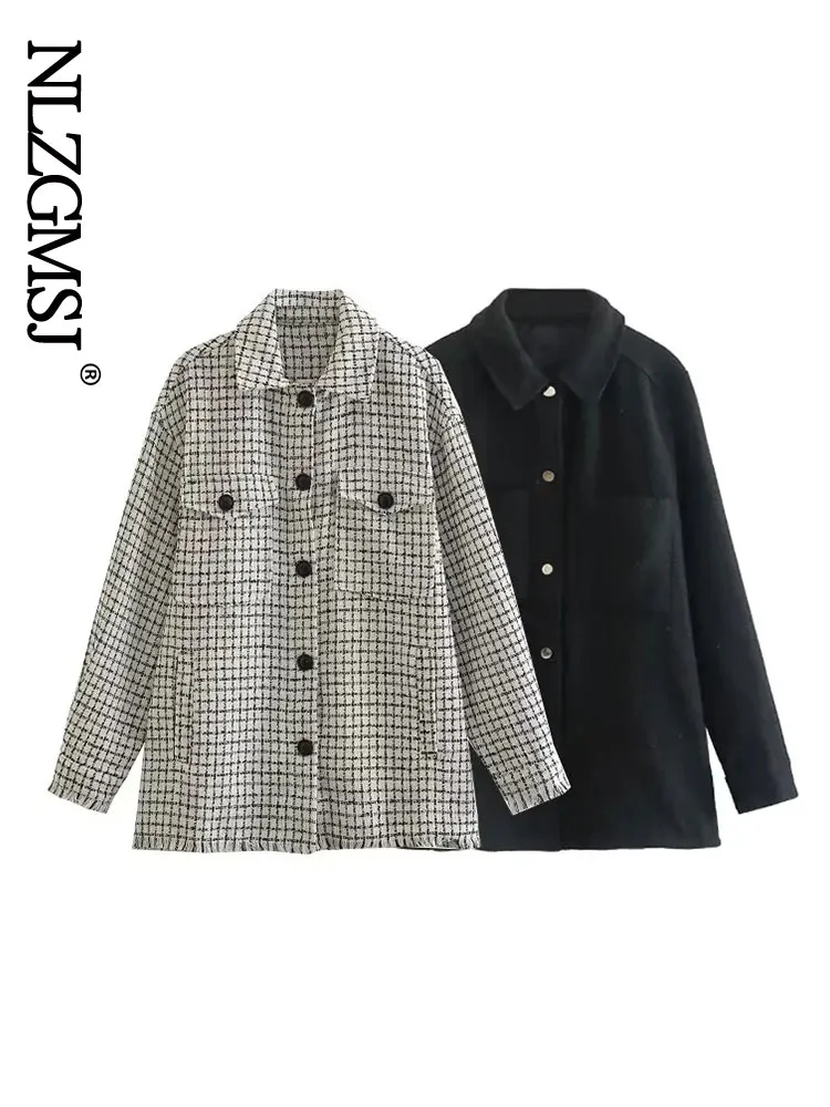 Nlzgmsj Women 2023 Fashion Patch Pockets Oversized Tweed Jacket Coat Vintage Long Sleeve Frayed Hem Female Outerwear Chic Tops
Nlzgmsj Women 2023 Fashion Patch Pockets Oversized Tweed Jacket Coat Vintage Long Sleeve Frayed Hem Female Outerwear Chic Tops