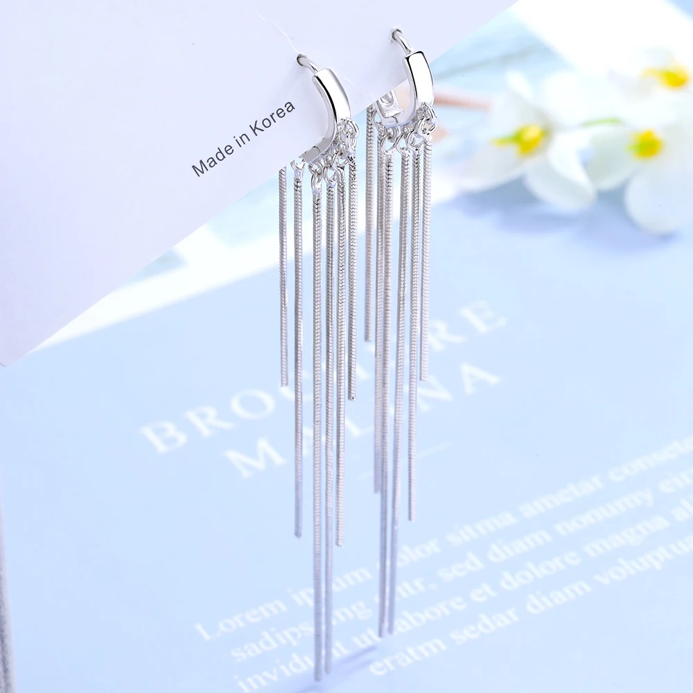925 Sterling Silver Handmade Long Chain Tassel Love Heart Hoop Earrings For Women Oorbellen Aretes Creole Wedding Party Gift
925 Sterling Silver Handmade Long Chain Tassel Love Heart Hoop Earrings For Women Oorbellen Aretes Creole Wedding Party Gift