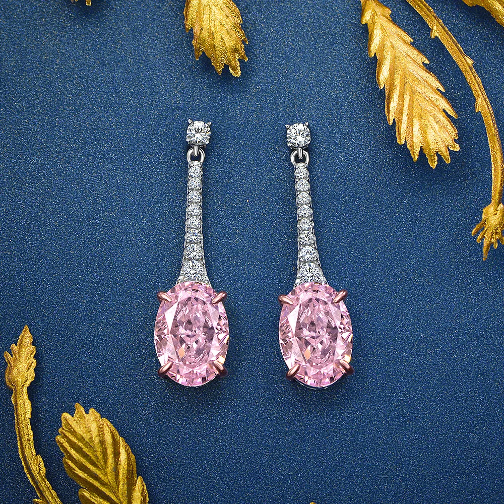 New 925Sterling Silver 9*13mm Pink Yellow High Carbon Diamond Drop Earrings For Women Sparkling Party Fine Jewelry Gifts
New 925Sterling Silver 9*13mm Pink Yellow High Carbon Diamond Drop Earrings For Women Sparkling Party Fine Jewelry Gifts