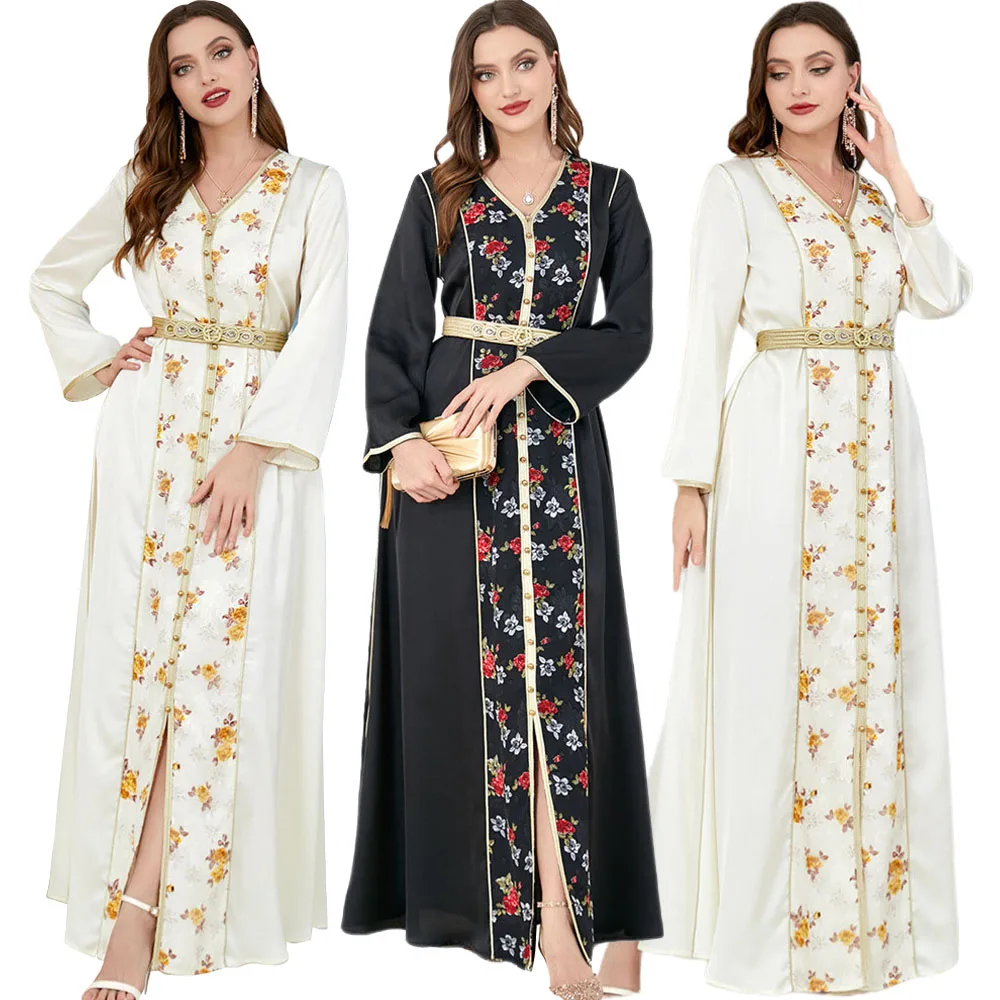 Платье для выпускного вечера, с цветочной вышивкой и поясом 
Платье для выпускного вечера, с цветочной вышивкой и поясом