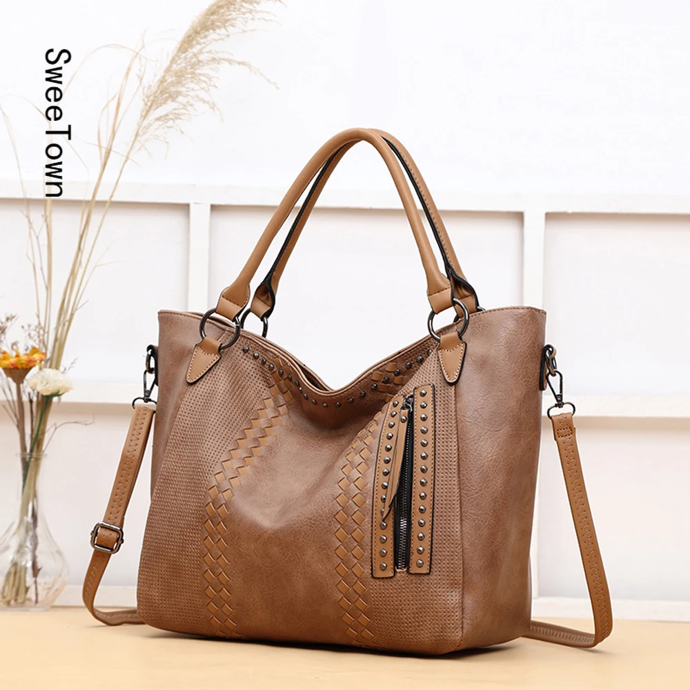 Sweetown Women Casual Tote Bag Designer Crossbody Bag Ladies Quality Shoulder Bags For Women Fashion Large Capacity Tote Bag
Sweetown Women Casual Tote Bag Designer Crossbody Bag Ladies Quality Shoulder Bags For Women Fashion Large Capacity Tote Bag